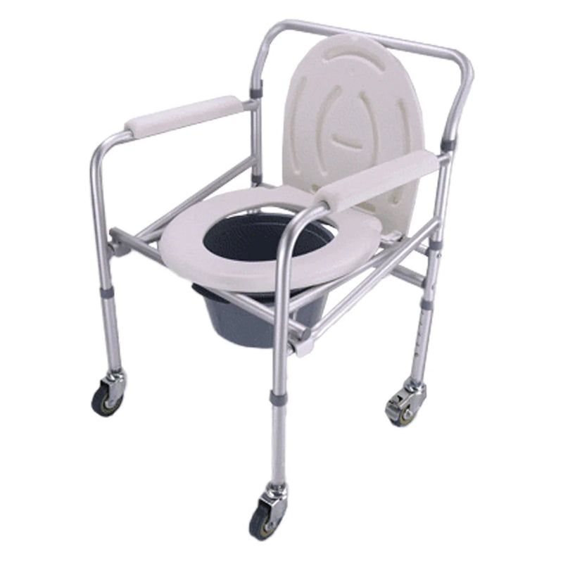 Silla Cómodo CON TAPA Y RUEDAS/CASTOR TOLIET- Marca Handy