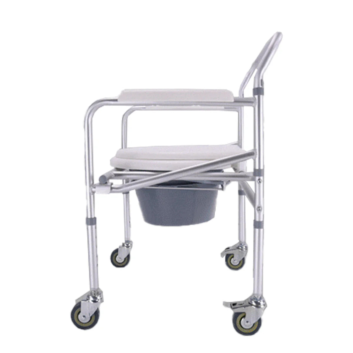 Silla Cómodo CON TAPA Y RUEDAS/CASTOR TOLIET- Marca Handy