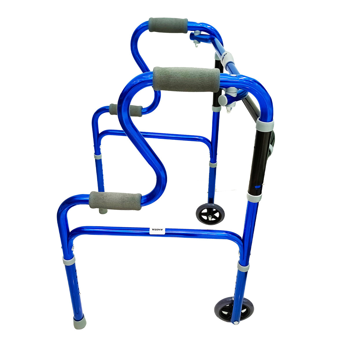 Andadera Plegable con Estructura Ligera y de Aluminio con 2 Ruedas Delanteras y 2 Patas Traseras con 5 Niveles Ajustables / Marca Handy