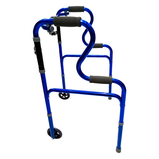 Andadera Plegable con Estructura Ligera y de Aluminio con 2 Ruedas Delanteras y 2 Patas Traseras con 5 Niveles Ajustables / Marca Handy