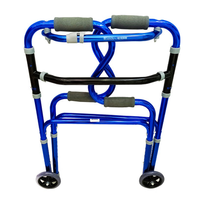 Andadera Plegable con Estructura Ligera y de Aluminio con 2 Ruedas Delanteras y 2 Patas Traseras con 5 Niveles Ajustables / Marca Handy