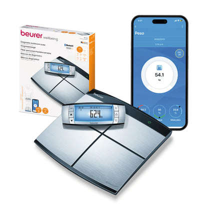 Báscula Diagnóstica BF105 de Cuerpo Completo con Bluetooth y 8 Electrodos para una Mayor Exactitud / BF105 Marcar Beurer