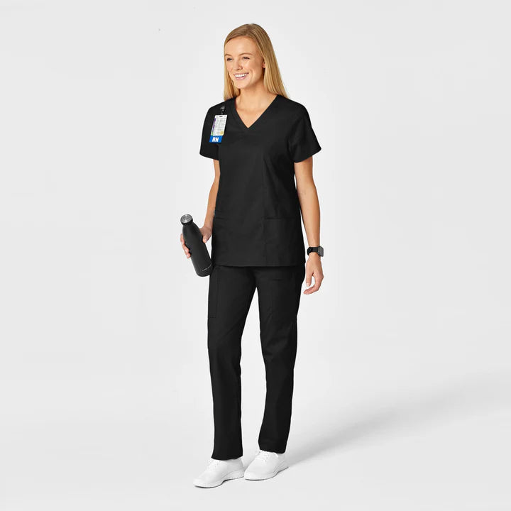 Set Uniforme de Filipina Médica con Cuello V + Pantalón Recto para Mujer - Marca WonderWork Wink
