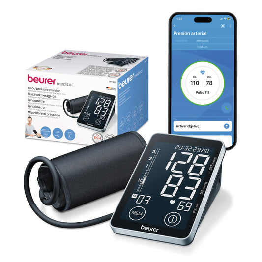 Baumanómetro Digital de brazo BM58, medidor de presión arterial y de pulso de manera automática Marca Beurer