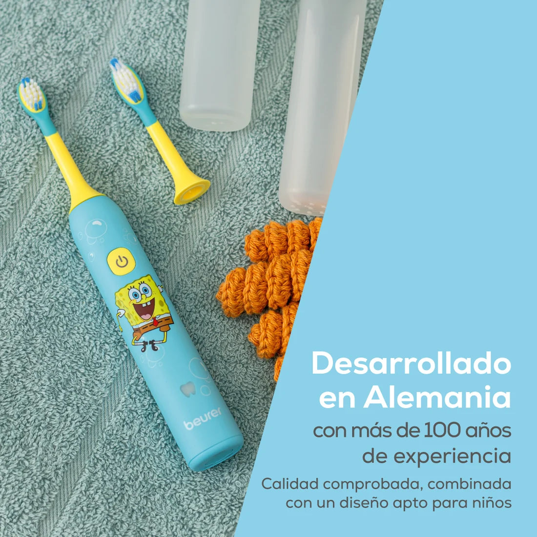 Cepillo Dental Eléctrico para Niños Bob Esponja Edicion especial | Beurer rosa y azul