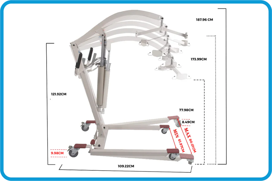 Grúa Hidráulica para Elevación de Paciente Manual con Arnés Standard - Marca Handy