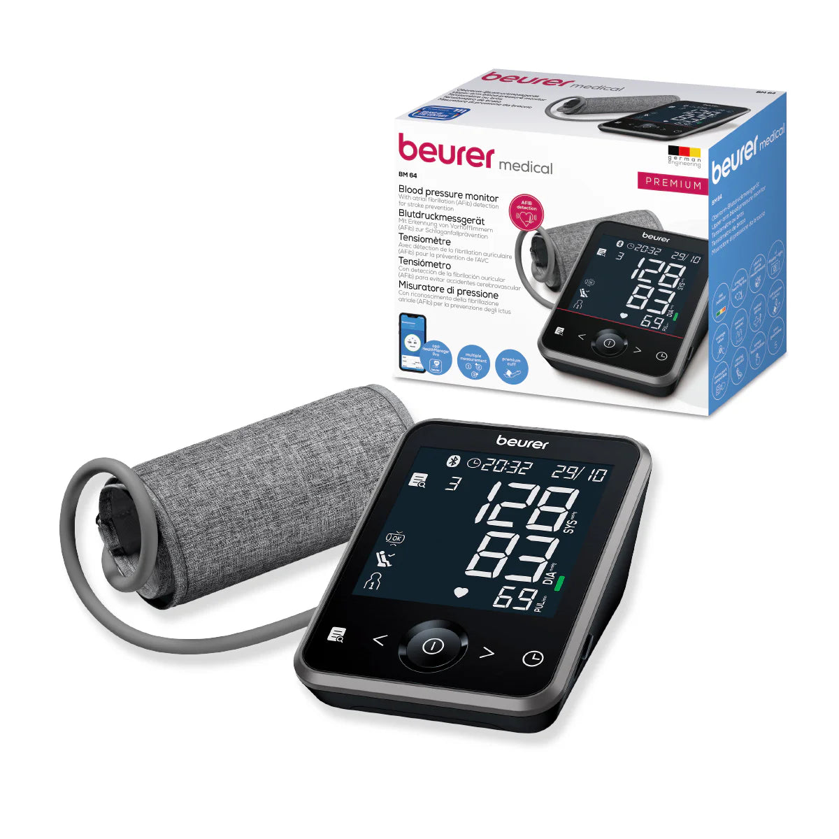 Baumanómetro Digital BM64, medición automática de la tensión arterial y el pulso en la parte superior del brazo Marca Beurer