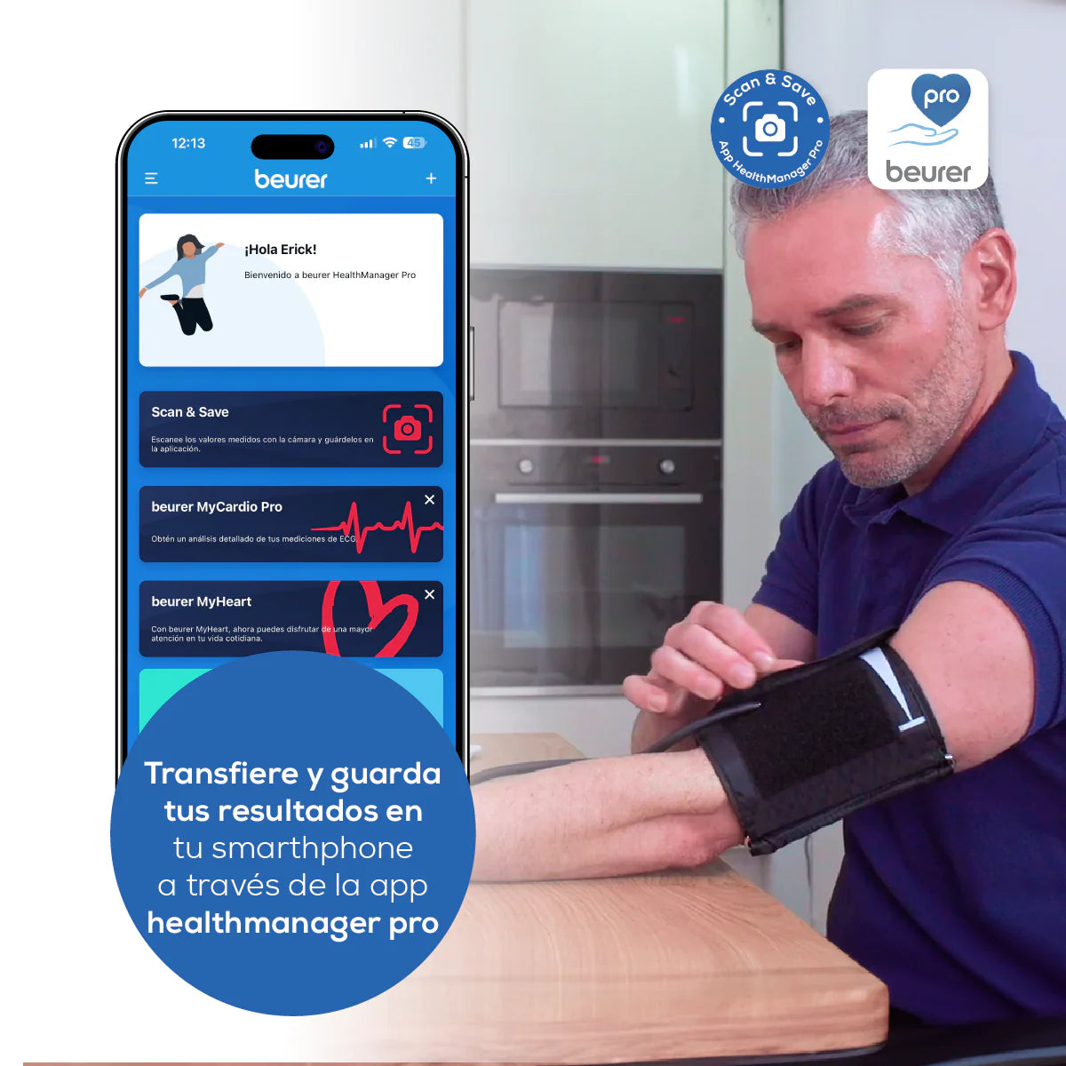 Baumanómetro Digital de brazo BM58, medidor de presión arterial y de pulso de manera automática Marca Beurer