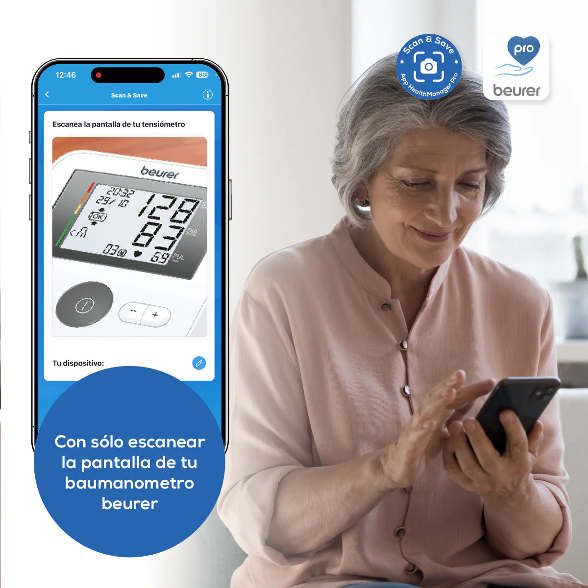 Baumanómetro Digital con brazalete universal BM27, medidor de presión arterial con detector de arritmias - Marca Beurer