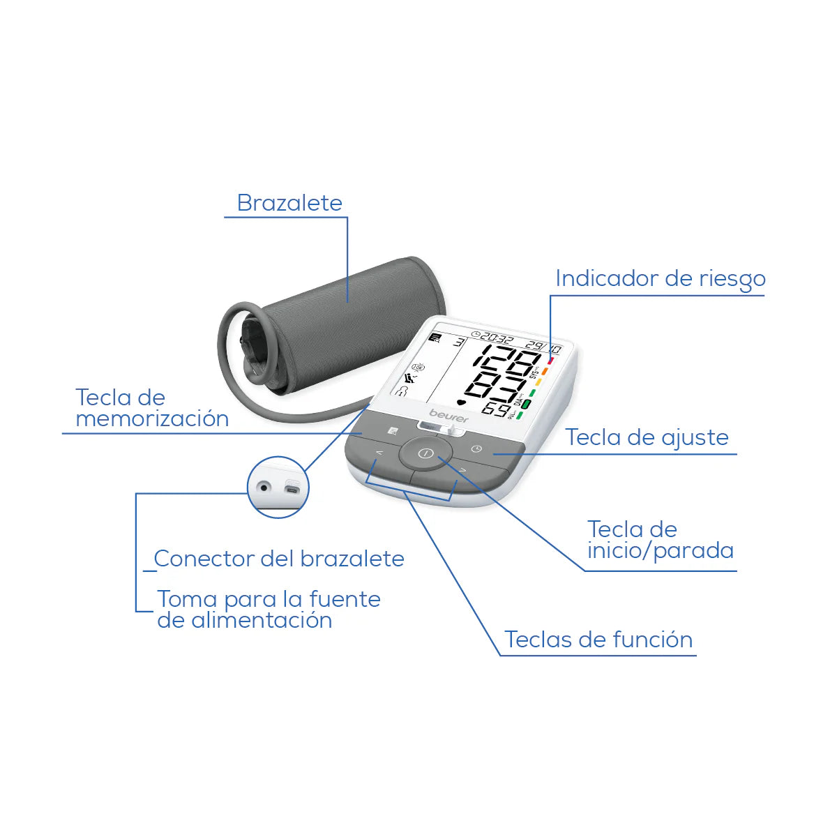 Baumanómetro Digital de brazo BM53 Marca Beurer