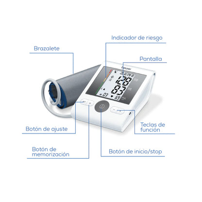 Baumanómetro digital de brazo BM28, medidor de presion arterial y pulso - Marca Beurer