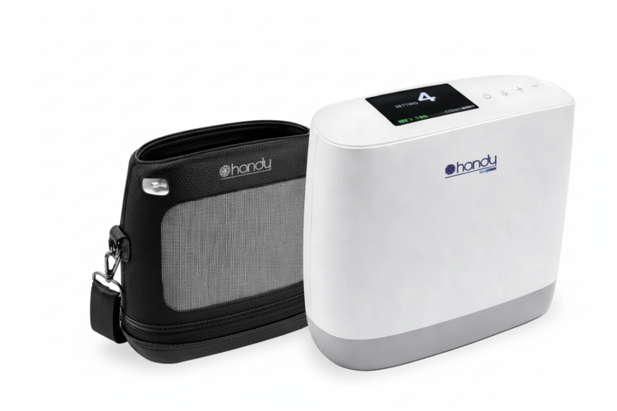 Concentrador de Oxígeno Portátil y Recargable de 3.5 Litros por Minuto - Modelo 7F-7 Marca Handy