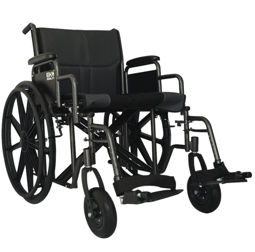 Silla de Ruedas Bariátrica 20” Reforzada Doble Soporte Alta Resistencia | Marca Eko-Mobility