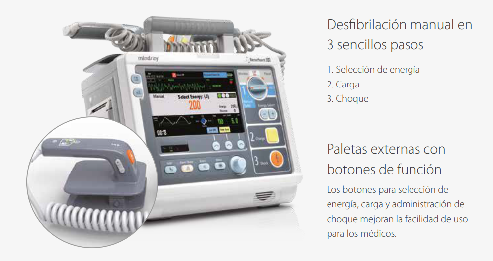 BeneHeart D3 Monitor 4 en 1 Desfibrilación Manual, DEA y Marcapasos / BeneHeart D3 Marca Mindray