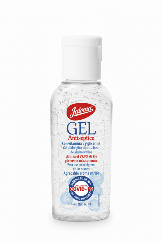 Jaloma Gel Antséptico, frasco de 60 ml con Vitamina E y Aroma
