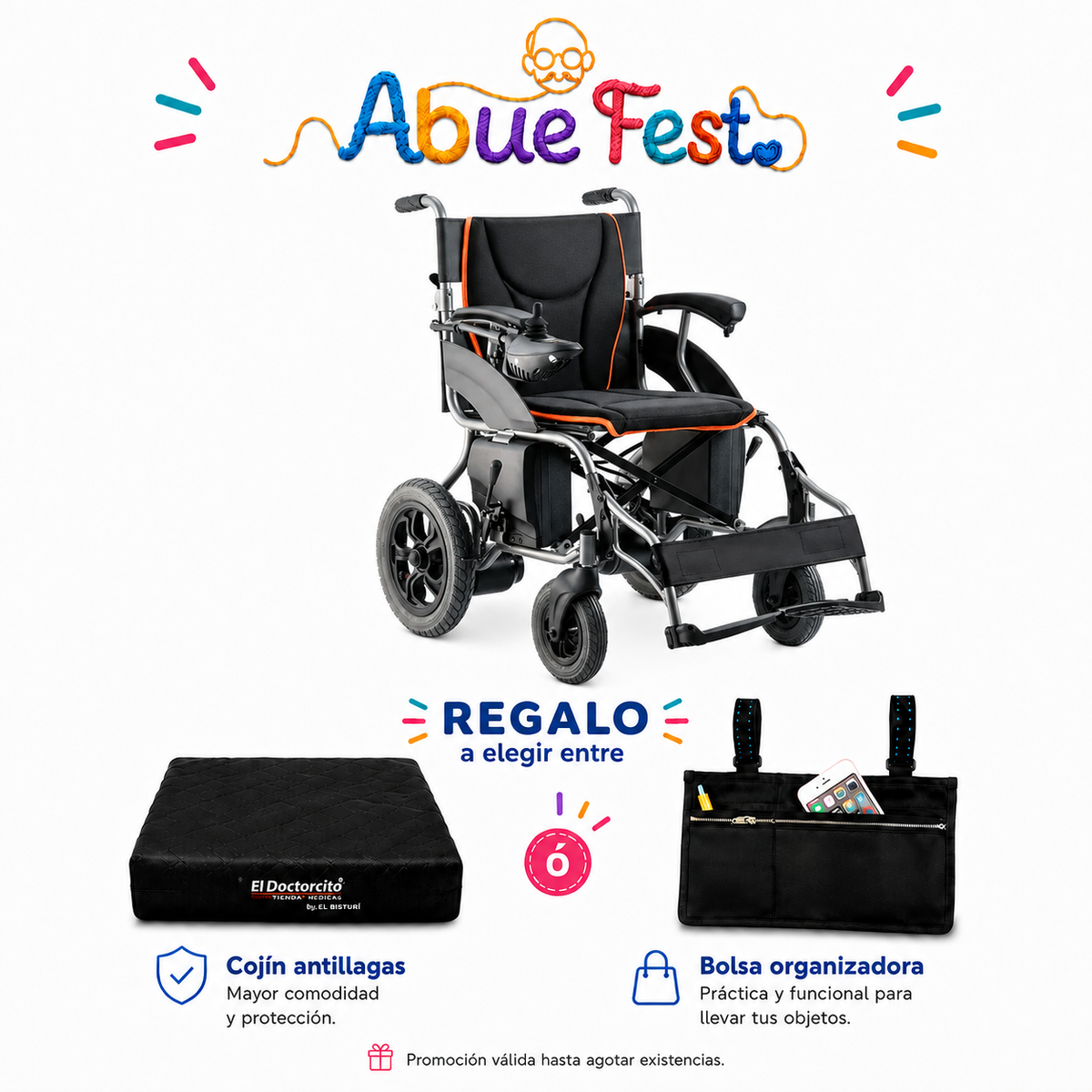 Silla De Ruedas Eléctrica con Estructura de Metal, Neumáticos Reforzadas y Modo Manual y Eléctrico / S500 Marca Handy