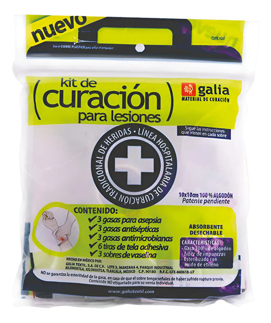 Kit De Curacion De Gasas Esteriles De 8 Capas | Marca Galia