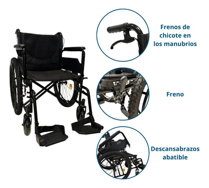 Silla De Ruedas Todo Terreno Desmontable Elevapiernas 160kg