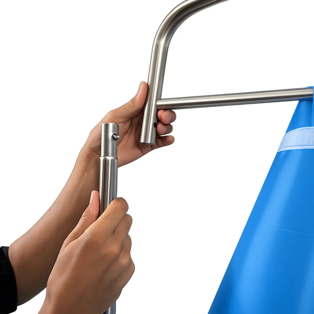 Biombo Separador De Ambientes Plegable y Portatil de 4 Hojas de Acero Inoxidable y Cortina PVC Impermeable para Sala Dormitorio Estudio 200 cm x 180 cm