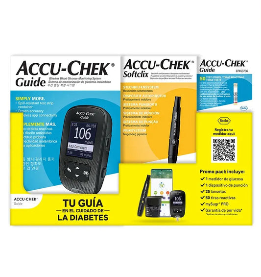 ACCU-CHEK Guide Promo Pack Accu-Chek® Guide + Softclix Kit + 50 Tiras Reactivas
