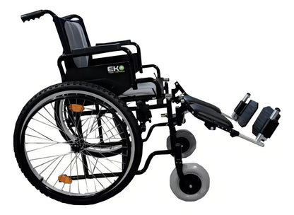 Silla de Ruedas 19” Acero Reforzado Plegable con Elevapiernas Desmontables | Marca Eko-Mobility