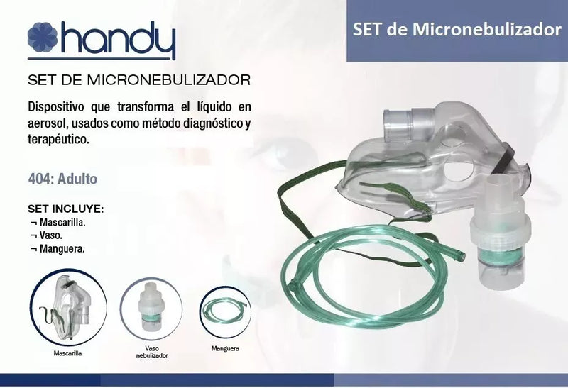 SET DE MICRO NEBULIZADOR ADULTO CON MANGUERA DE 2 MTS(404)