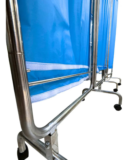 Biombo Separador De Ambientes Plegable y Portatil de 4 Hojas de Acero Inoxidable y Cortina PVC Impermeable para Sala Dormitorio Estudio 200 cm x 180 cm