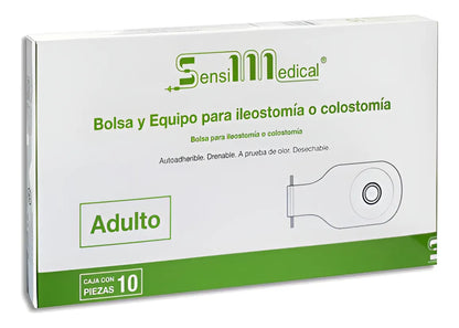 Bolsa de Ileostomía o Colostomía para Adulto en Forma de Botella 30x15 cm  - Marca Sensimedical