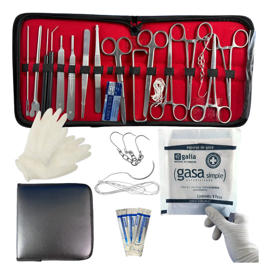 Estuche de Disección 20 Piezas + 5 Piezas de Regalo Hergom Silvery