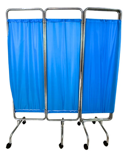 Biombo Separador De Ambientes Plegable y Portatil de 4 Hojas de Acero Inoxidable y Cortina PVC Impermeable para Sala Dormitorio Estudio 200 cm x 180 cm