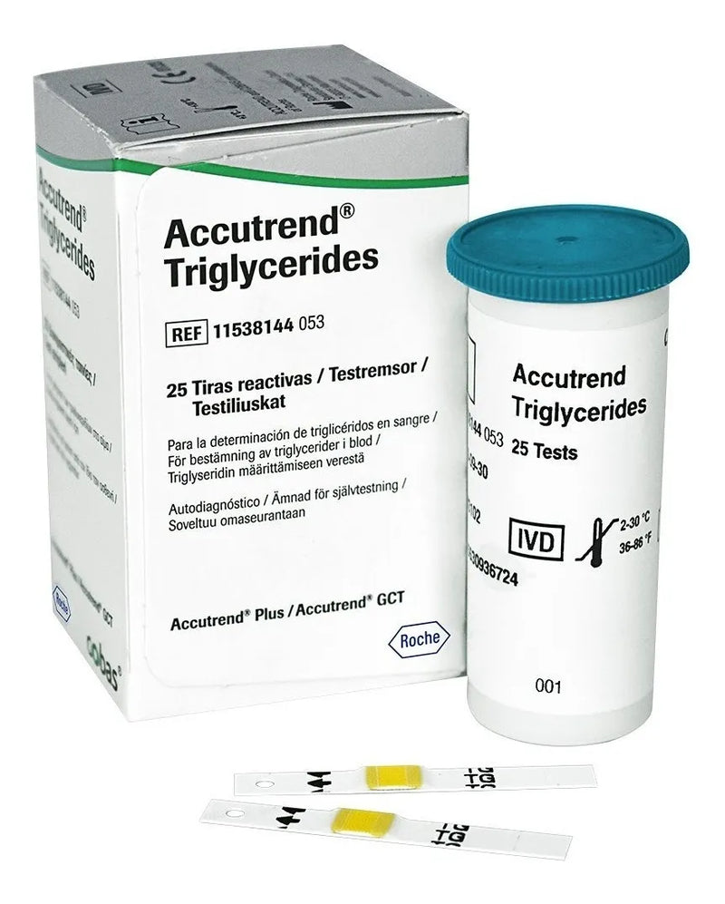 Tiras Reactivas Accutrend Triglicéridos 25 piezas