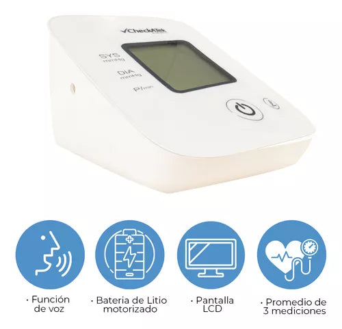 Baumanómetro Digital de brazo con pantalla LCD para medir presión arterial con función de voz BD-4 | Marca Checkatek