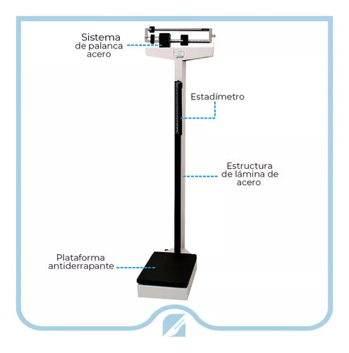 Kit Bascula Médica Tipo BAME, Mecánica Fith Mps200b Con Estadímetro