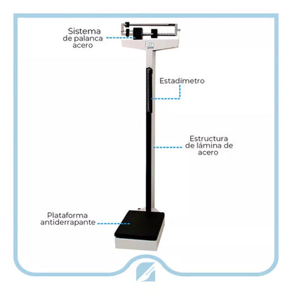 Kit Bascula Médica Tipo BAME, Mecánica Fith Mps200b Con Estadímetro
