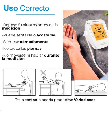 Baumanómetro digital para medir presión arterial con pantalla LCD y función de voz BD-1 | Marca Checkatek