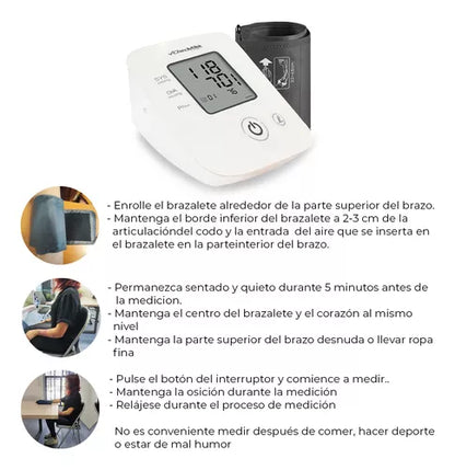 Baumanómetro Digital de brazo con pantalla LCD para medir presión arterial con función de voz BD-4 | Marca Checkatek