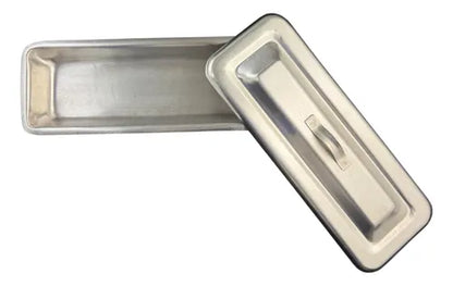 Charola Quirúrgica Chica Con Tapa Budinera Acero Inoxidable