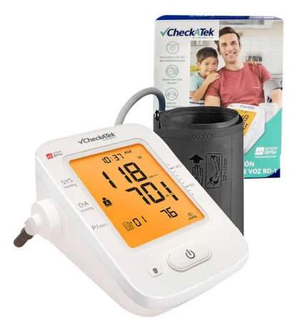 Baumanómetro digital para medir presión arterial con pantalla LCD y función de voz BD-1 | Marca Checkatek