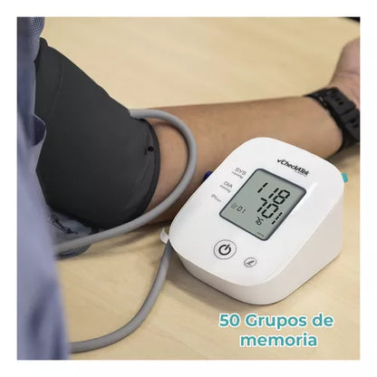 Baumanómetro Digital de brazo con pantalla LCD para medir presión arterial con función de voz BD-4 | Marca Checkatek
