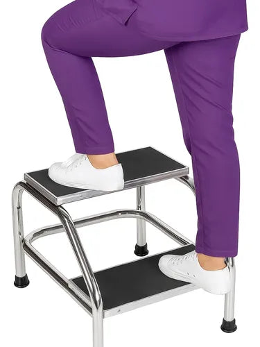 Banco De Altura 2 Peldaños Medico Escalerilla Antiderrapante