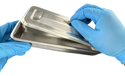 Charola Quirúrgica Chica Con Tapa Budinera Acero Inoxidable