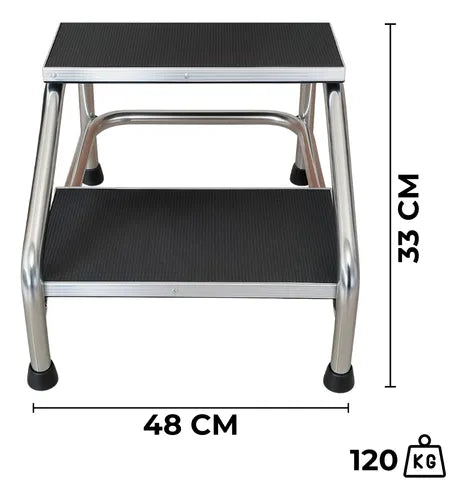 Banco De Altura 2 Peldaños Medico Escalerilla Antiderrapante