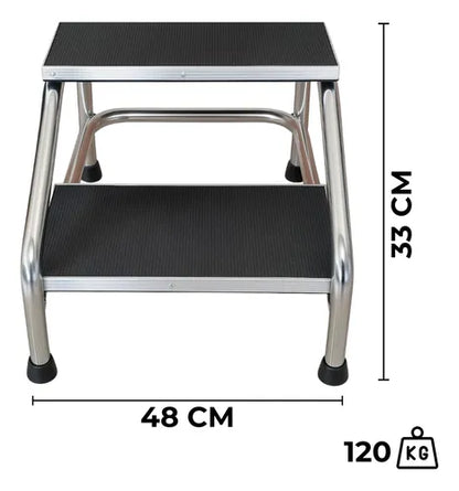 Banco De Altura 2 Peldaños Medico Escalerilla Antiderrapante