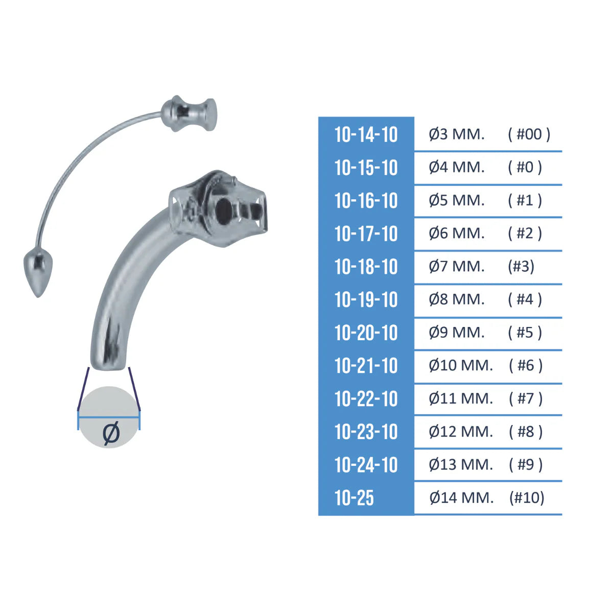 Cánula Jackson Hergom Medical | Acero inoxidable laminado en plata