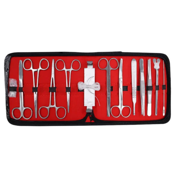 Estuche de disección de 16 piezas Hergom Silvery | Acero inoxidable