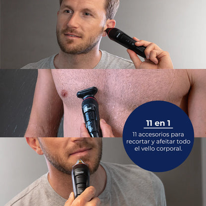 Rasuradora Multifuncional, Resistente al Agua para Eliminar todo el Vello Corporal MN9X