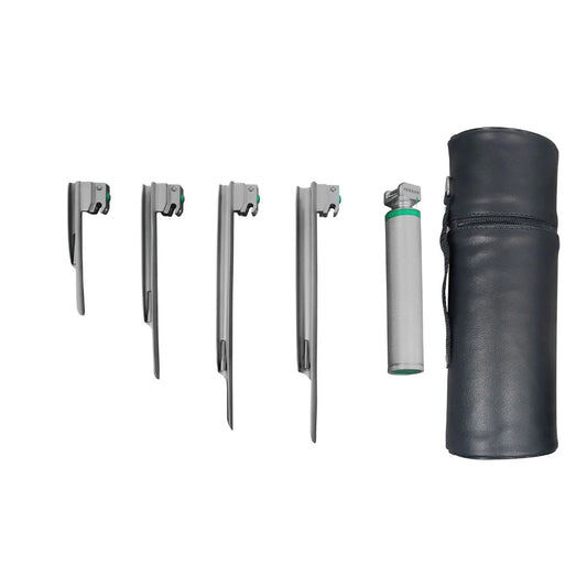 Estuche de Laringoscopio Miller de de Fibra Óptica con 4 Hojas Hergom Medical | Acero inoxidable