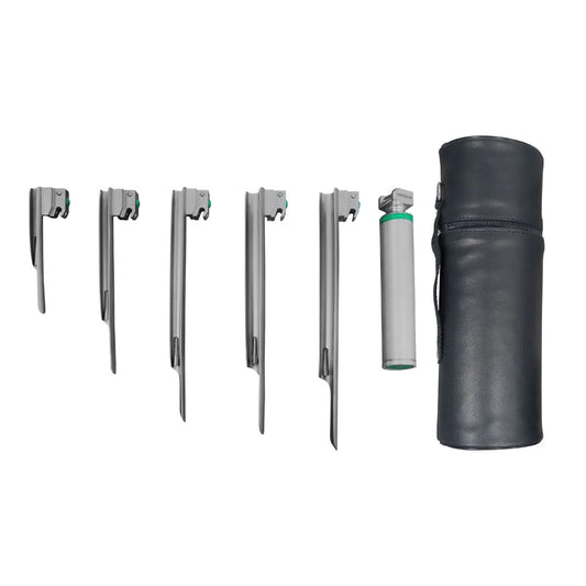 Estuche de Laringoscopio Miller de de Fibra Óptica con 5 Hojas Hergom Medical | Acero inoxidable