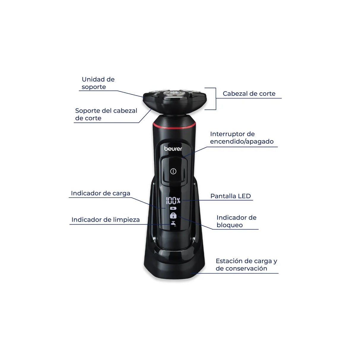 Afeitadora con Cabezal de Corte Flexible, Resistente al Agua MN8X