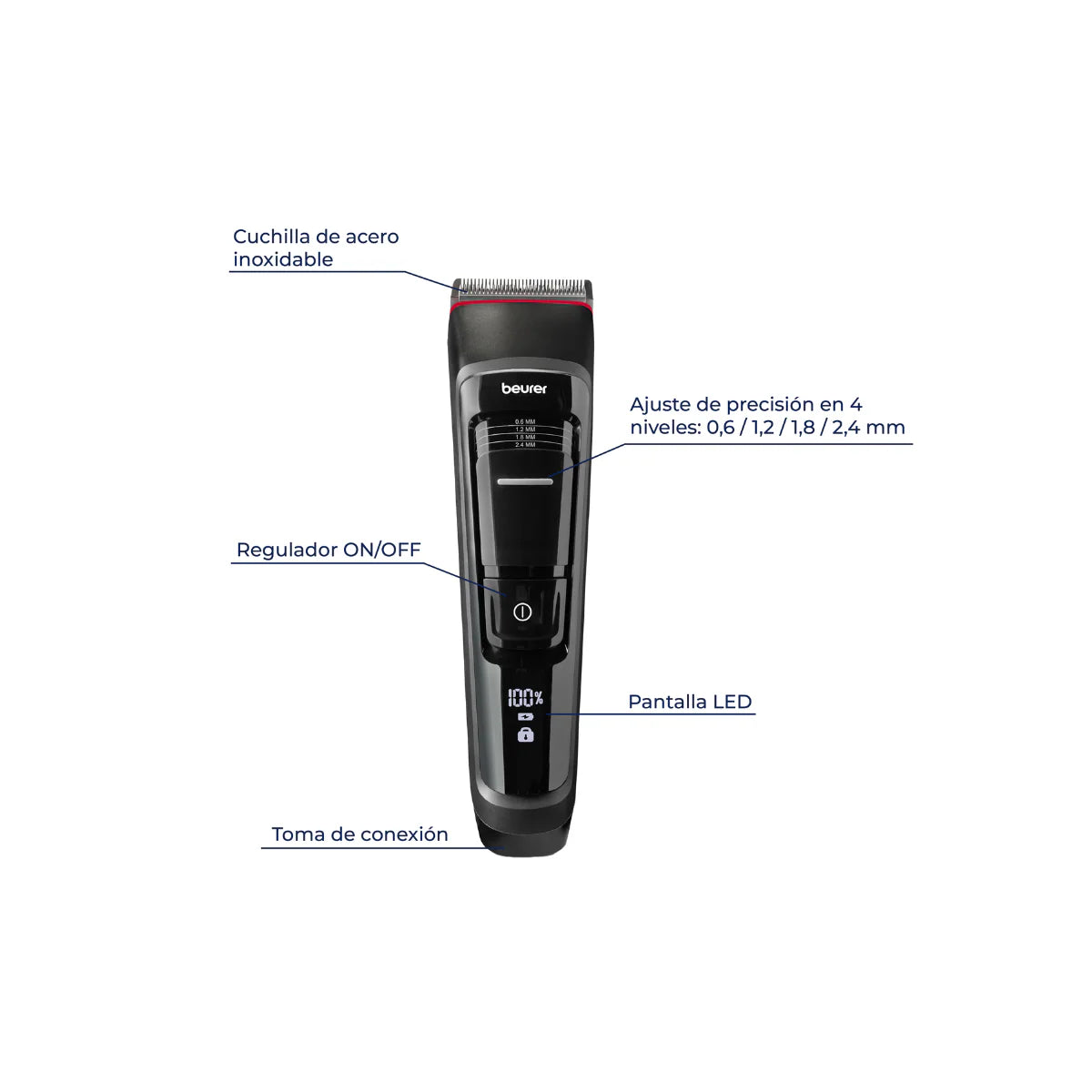 Rasuradora para Cabello, Corte de Cabello Profesional en casa con 7 Accesorios MN5X